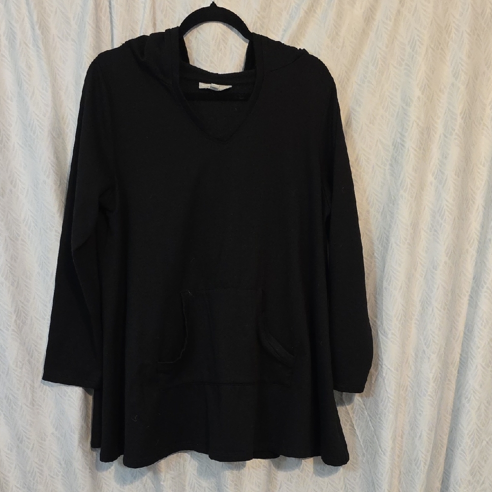 Woman Within Black Boxy Sweatshirt